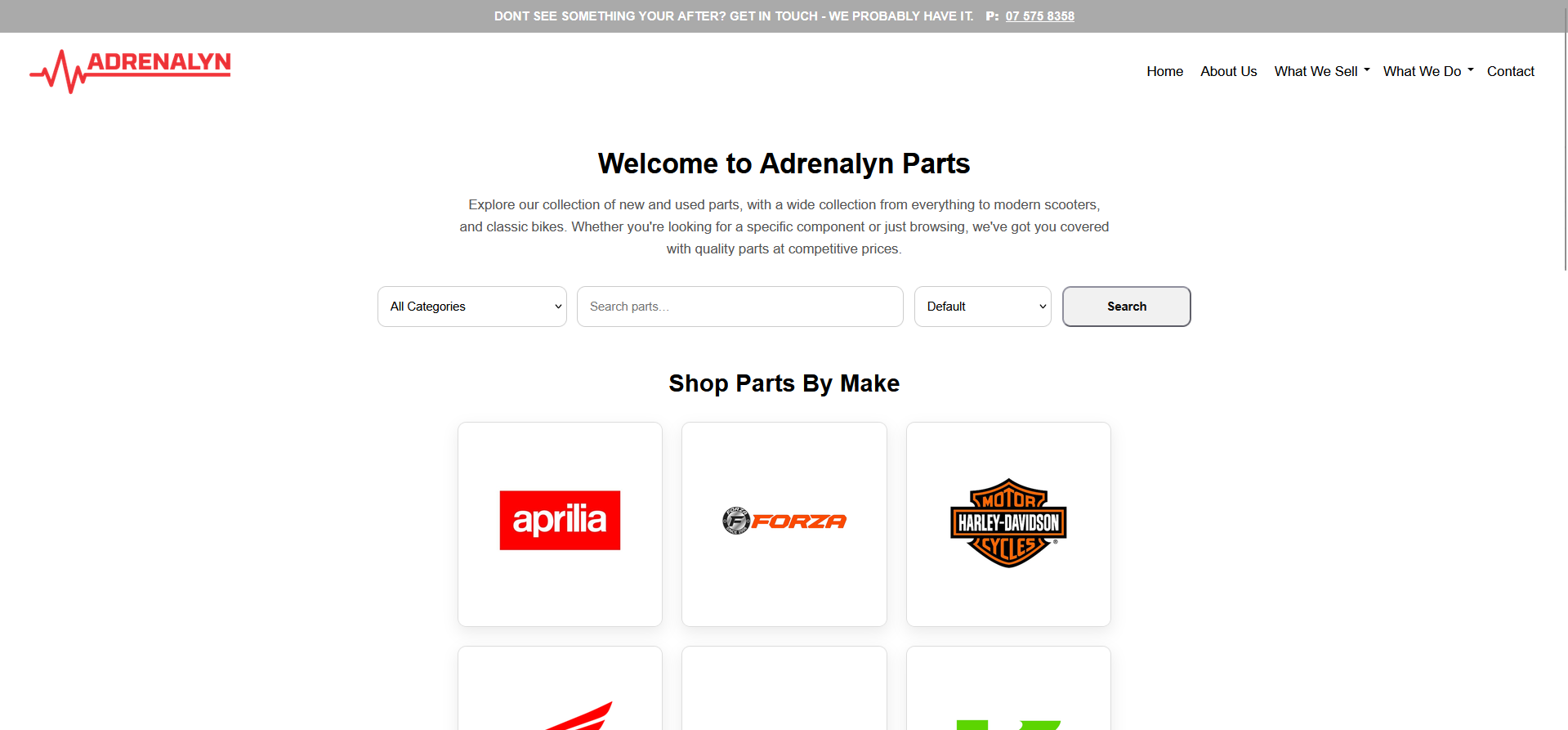 Adrenalyn Motorcycle Parts Store screenshot